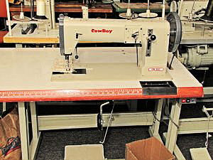 The Cowboy CB-243 heavy leather, flat bed sewing machine